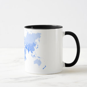World Map Crumpled Pale Blue Mug