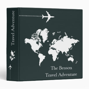 World Map Custom Travel Adventures 3 Ring Binder