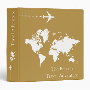 World Map Custom Travel Adventures 3 Ring Binder