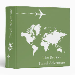 World Map Custom Travel Adventures 3 Ring Binder