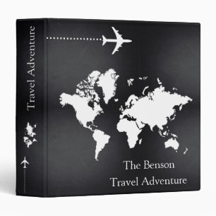 World Map Custom Travel Adventures 3 Ring Binder
