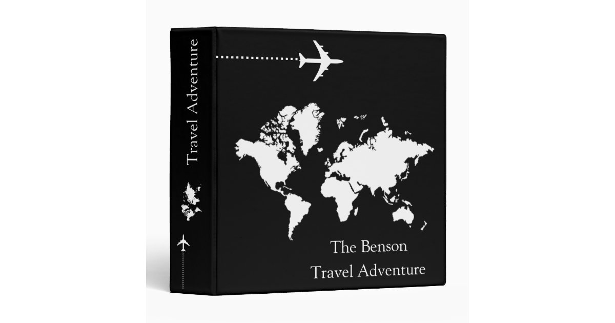 World Map Custom Travel Adventures 3 Ring Binder | Zazzle