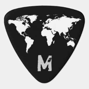 world map customizable guitar pick
