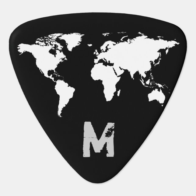 world map customizable guitar pick (Front)