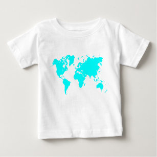 World Map - Cyan Baby T-Shirt
