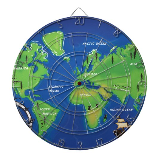 World Map Dart Board