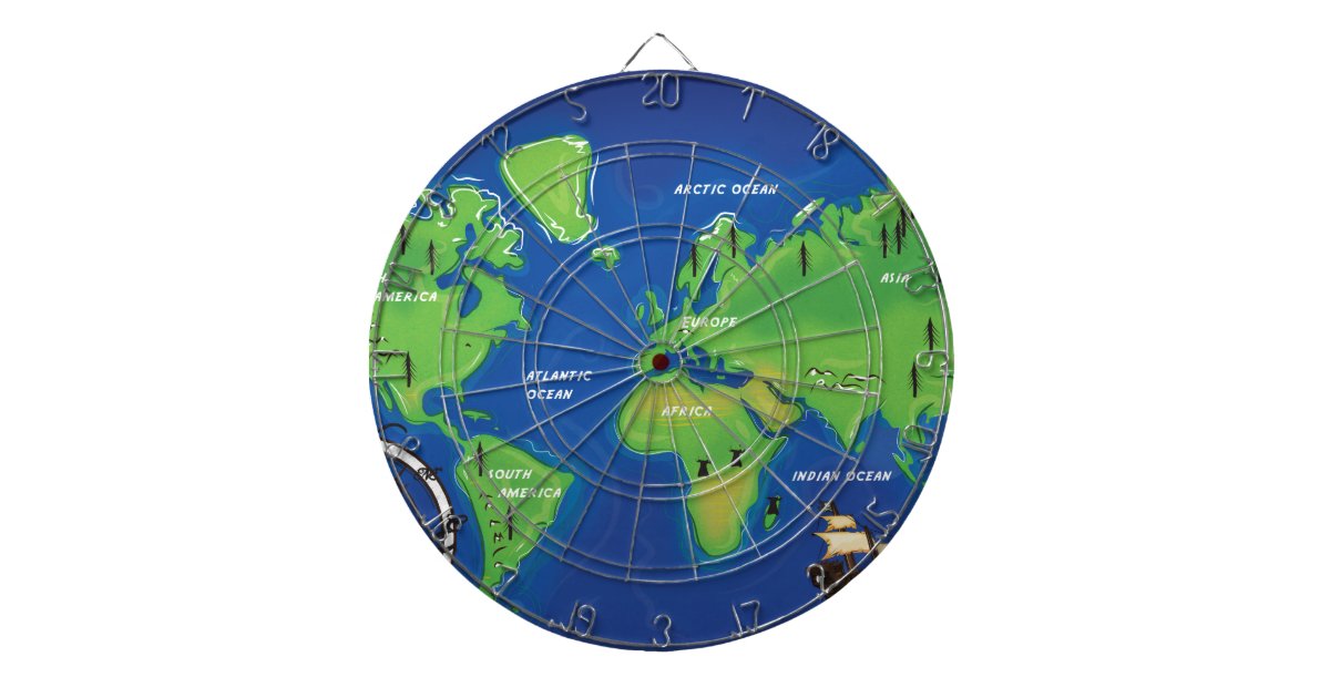 World Map Dart Board Zazzle