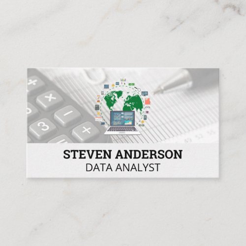 World Map Data and Technology Business Card