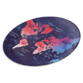 world map Decorative Porcelain Plate (Side)