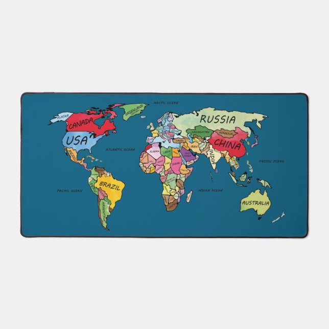 World Map Desk Mat (Front)