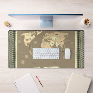 World Map  Desk Mat