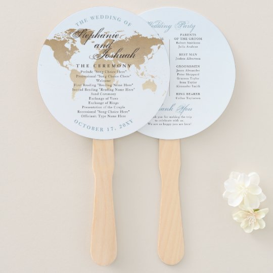 World Map Destination Wedding Program Fan Zazzle Com