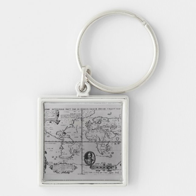 World Map detailing the Expeditions Keychain (Front)