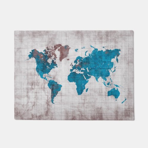 world map Door Mat