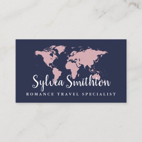 World Map EDITABLE COLORS Travel Planner Business Card