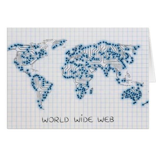World Map | Electronic Microchip Circuits Cards (Front Horizontal)