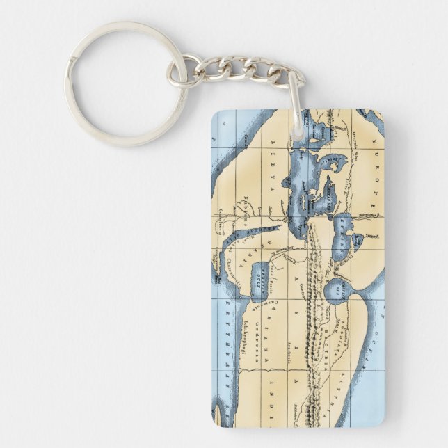 WORLD MAP: ERATOSTHENES KEYCHAIN (Front)