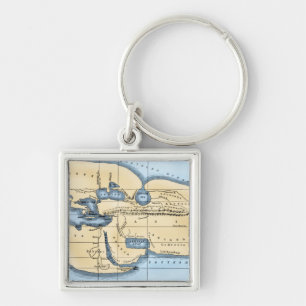 WORLD MAP: ERATOSTHENES KEYCHAIN