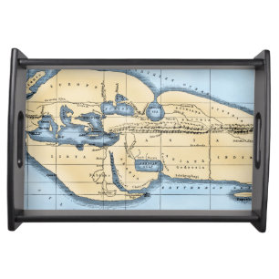 WORLD MAP: ERATOSTHENES SERVING TRAY