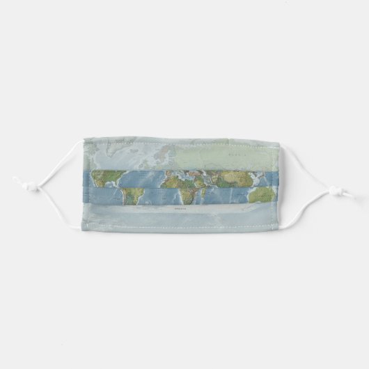World Map Face Mask (Front, Folded)
