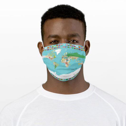 World Map Face Mask (Worn)