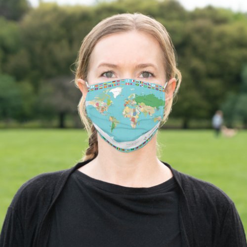 World Map Face Mask