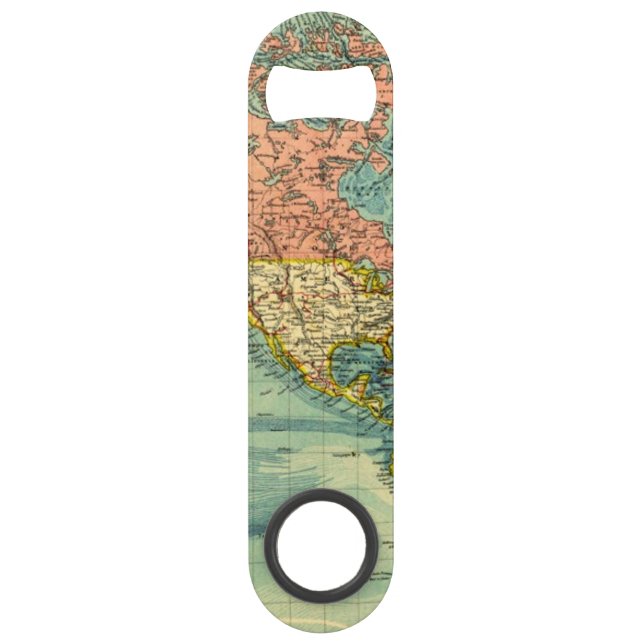 World Map Featuring United States Bar Key (Back)