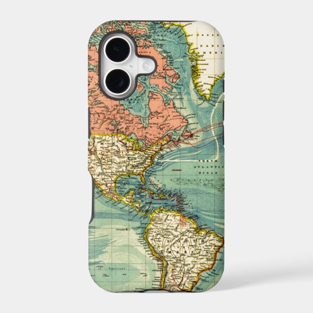 World Map Featuring United States Iphone Case (Back)