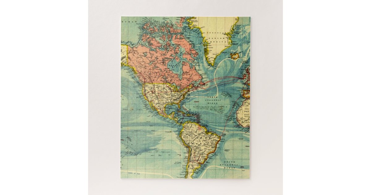 World Map Featuring United States Jigsaw Puzzle Zazzle Com