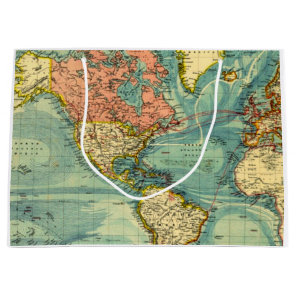World Map Featuring United States Maps Geography Large Gift Bag
