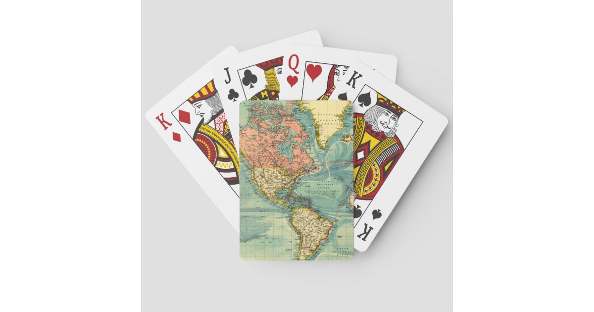 World Map Featuring United States Playing Cards Zazzle