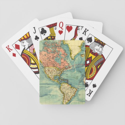 World Map Featuring United States Poker Cards