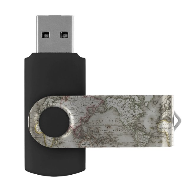 World Map Flash Drive (Opened)