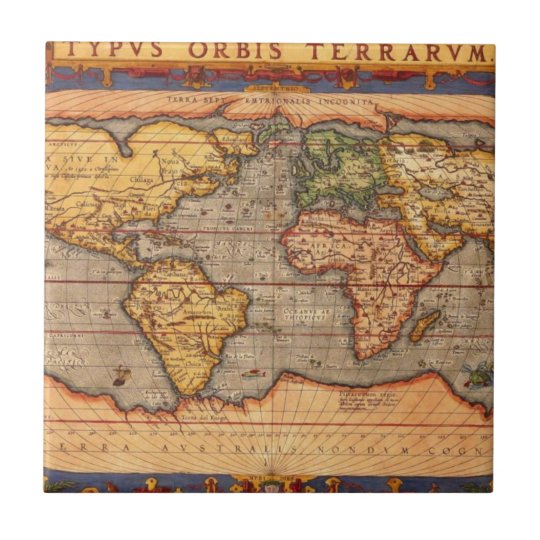 World map from 1601 tile | Zazzle.com