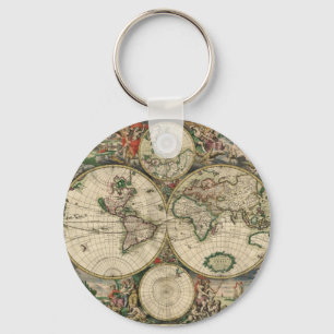 World Map from 1689 Keychain