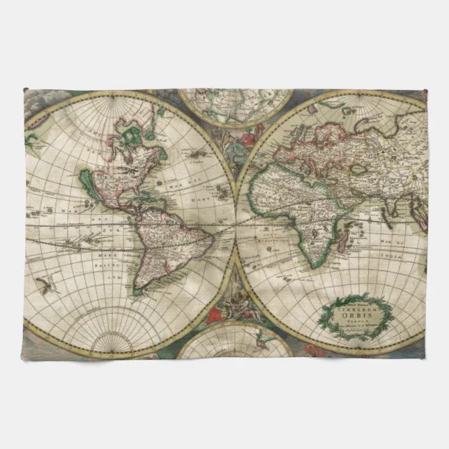 World Map from 1689 Towel | Zazzle