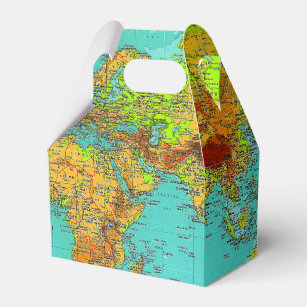 World Map Favor Boxes