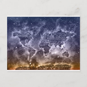 world map galaxy 2 postcard