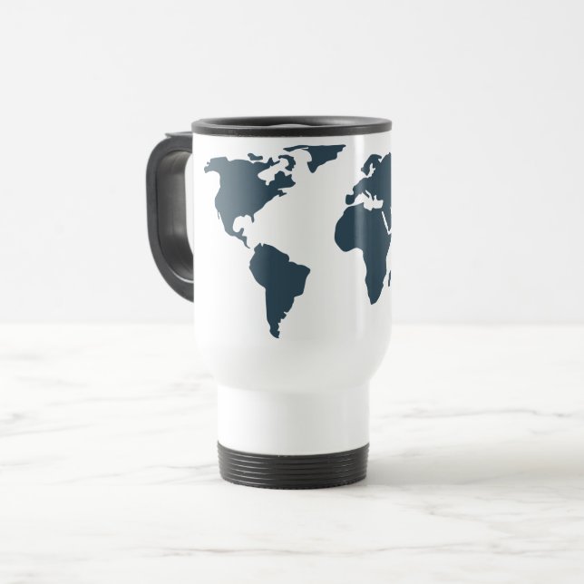 World Map Geography Globe Adventure Travel Mug (Front Left)