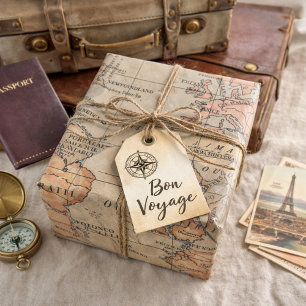 World Map Geography  Wrapping Paper