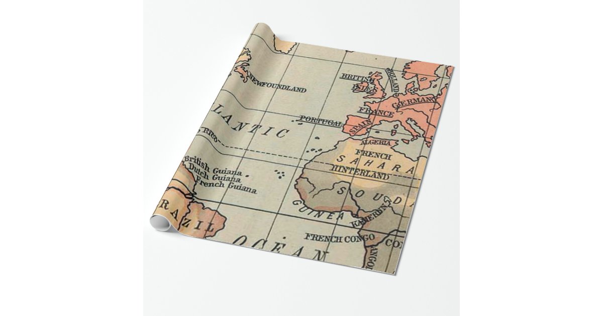 World Map Geography Wrapping Paper | Zazzle image.