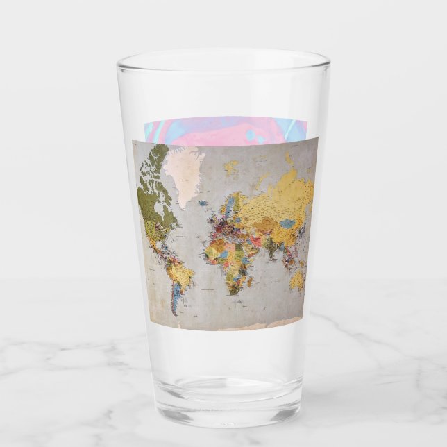 world map glass (Front)