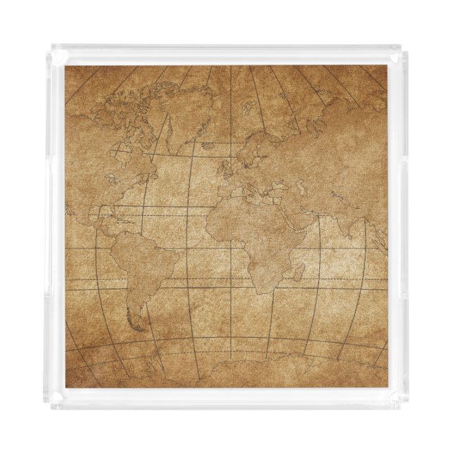 World Map: Global Exploration Guide Acrylic Tray (Front)