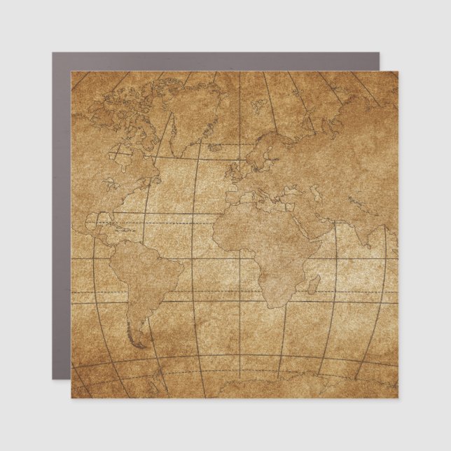 World Map: Global Exploration Guide Car Magnet (Front)