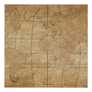 World Map: Global Exploration Guide Faux Canvas Print