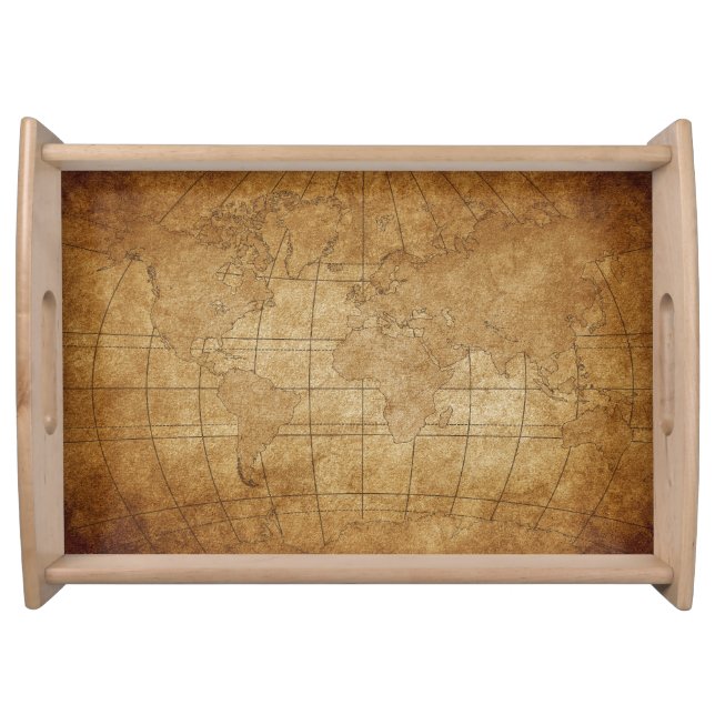 World Map: Global Exploration Guide Serving Tray (Front)