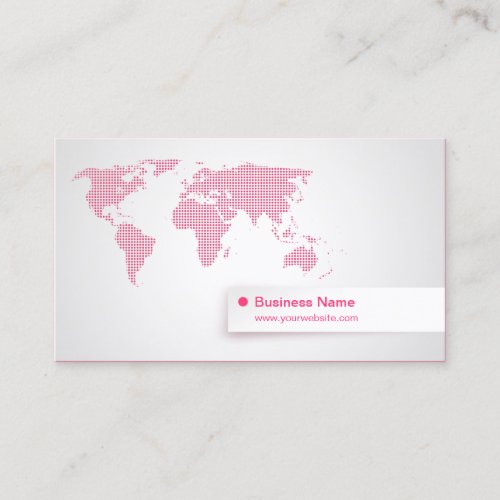 World Map (pink) business card