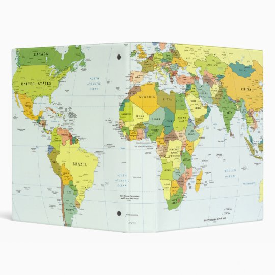 World Map Globe Atlas Countries 3 Ring Binder | Zazzle.com