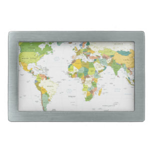 World Map Globe Country Atlas Belt Buckle