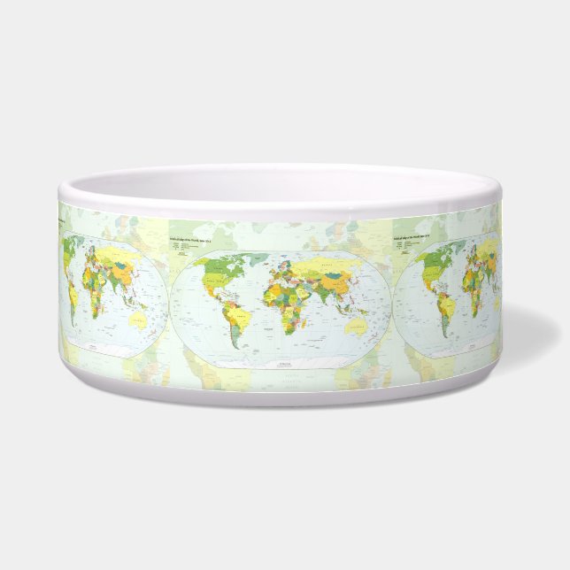 World Map Globe Country Atlas Bowl (Front)